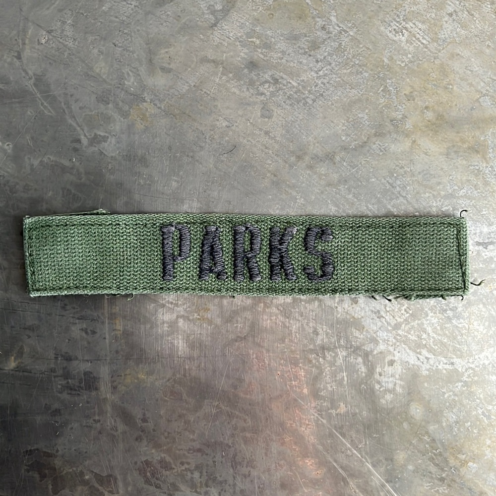 PARKS Embroidered Vintage ‘Army Green’ Military Name Tape Patch